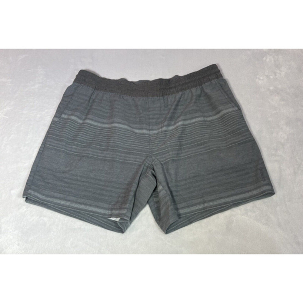 prAna Shorts Mens XXL Charcoal Gray Striped Slope Short Outdoors Hiking Stretch